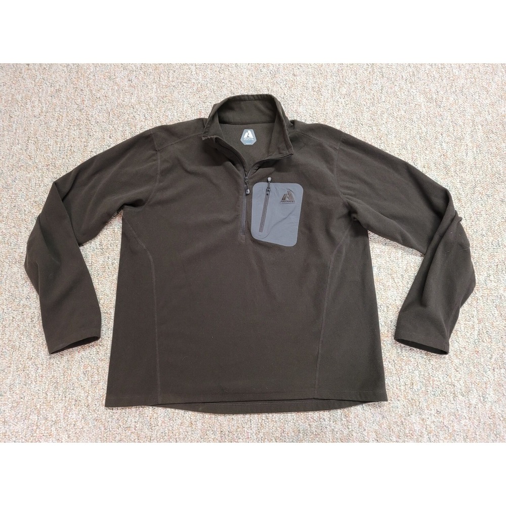 Eddie Bauer First Ascent Fleece Mens XL Brown 1/4 Zip Pullover Hiking Sweater